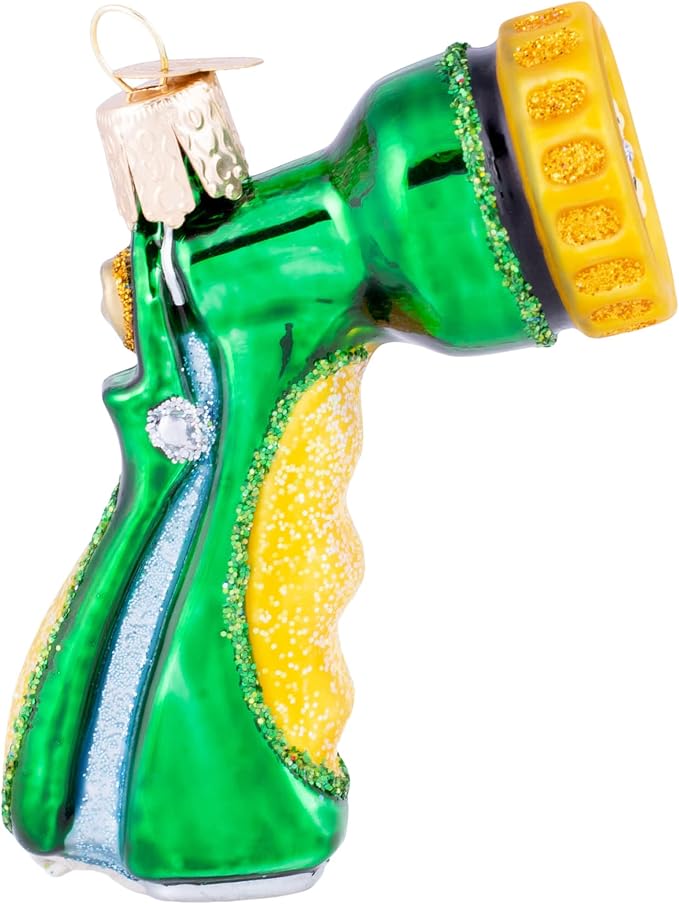 Old World Christmas Garden Hose Nozzle Glass Blown Ornament for Christmas Tree, Handcrafted Holiday Decoration, Garden Collection