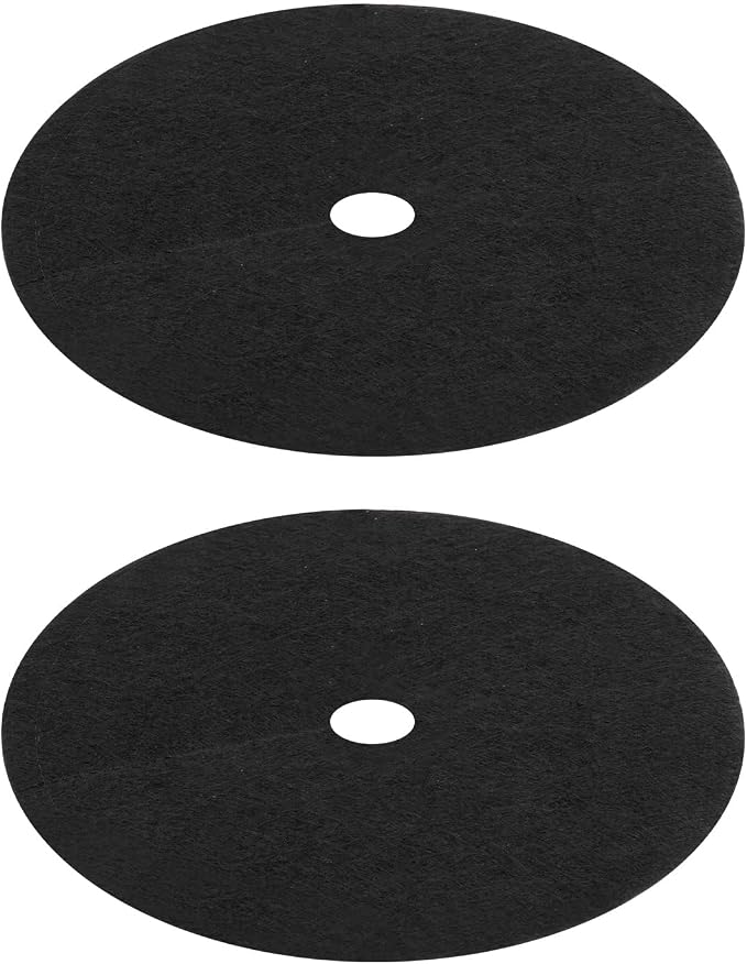 M METERXITY 2-Pack Non-Woven Tree Mulch Ring, 24.4 Inch Reusable Tree Protector Mat W 12 Garden Stakes for Landscape Control Plant Root Protection Tree Ring Weed Fabric Cover [Black]
