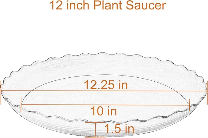 2 Pack Plant Saucer 12 inch, Heavy Duty Plastic Plant Saucers, Durable Plant Tray for Pots, Flower Saucers for Indoors, Plant Pot Saucers, Trays for Planter (White)