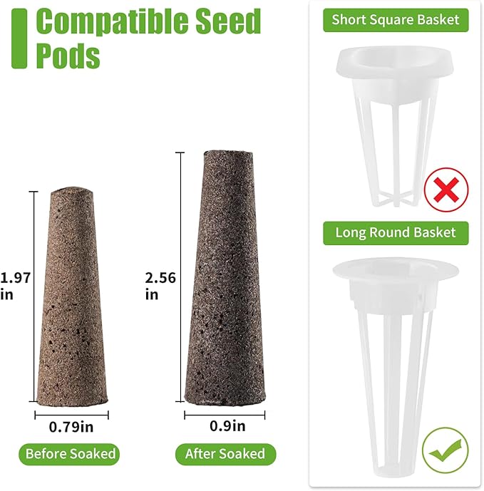 50ct Grow Sponges Hydroponic Root Sponges Compatible Aero Garden iDOO Hydroponics
