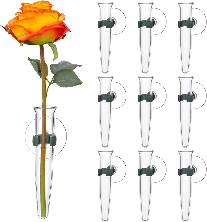 15 Pcs Window Propagation Stations Plant Propagation Tubes with Suction Cups Window Floral Water Tubes Easy to Install Clear Wall Hanging Terrarium Gifts for Plant Flower Lovers