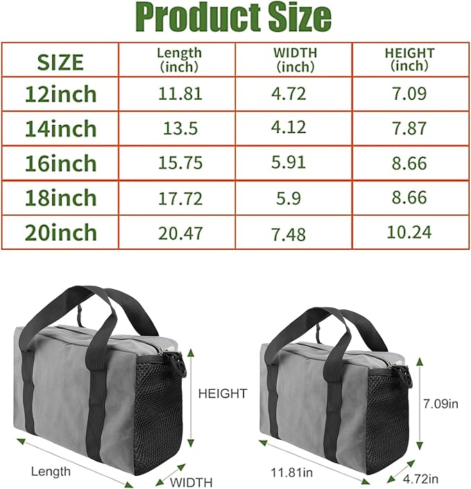 Small Tool Bag,Close Top Wide Mouth Tool Organizer Bag,Large Capacity Tool Bags for Men,Canvas Tool Storage Bag for Storage Handbag for Screwdrivers,Wrench (Shoulder strap+Gray, 14 Inch)