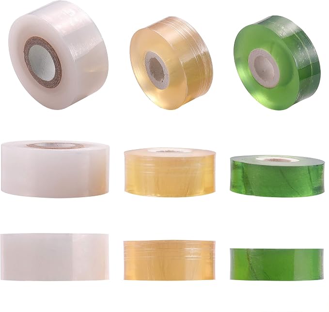 NAYE Grafting Tape for Fruit Trees,3 Pcs Stretchable Floristry Film,3 Color with Various Elasticity,Plants Repair Budding Tape