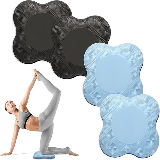 2 Packs Yoga Knee & Elbow Cushions - Extra Thick Foam for Knees, Elbows, Wrists, Hands & Head - Pilates & Kneeling Pads - Support Foam Pads for Women & Men