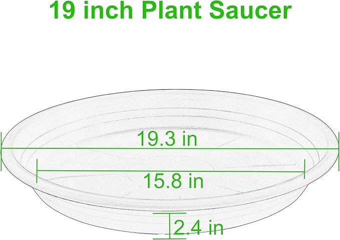 2 Pack of 19 inch Plant Saucer, Large Plant Tray, Heavy Sturdy Plant Drainage Tray for Indoors, Bird Bath Bowls, Sturdy 18 inch Plastic Pot Tray for Planter (Blue)