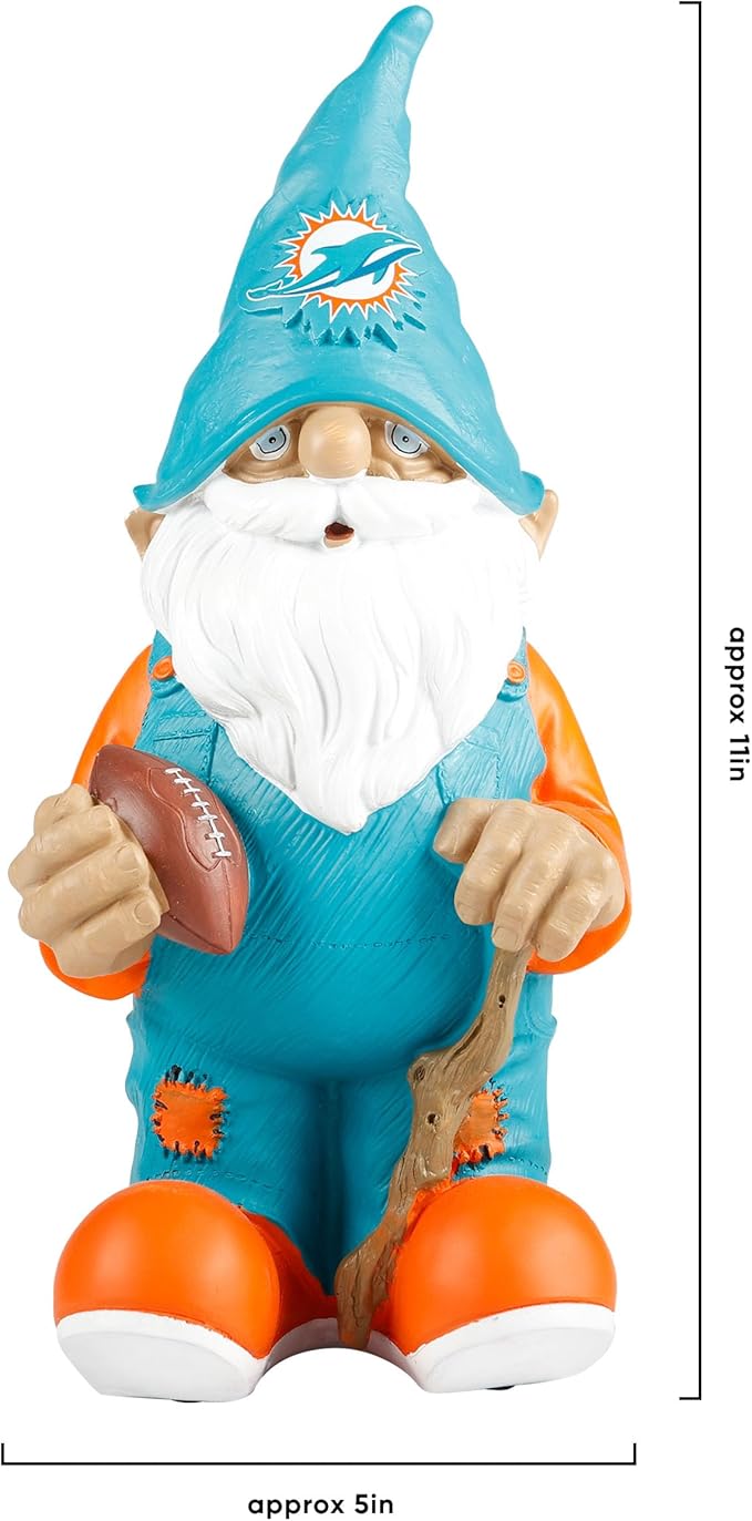 NFL Resin 11.5" Team Logo Outdoor Garden Statue Gnome