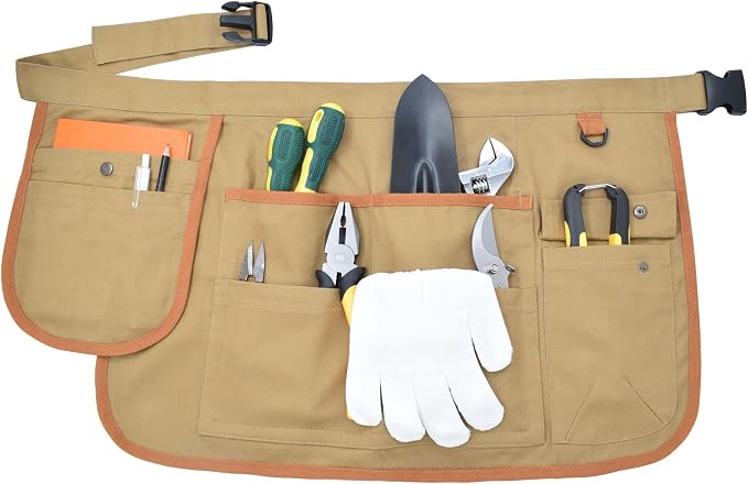 Nanxson Tool Apron Half Canvas Apron With Muti-Pockets for Home Garden Painting Crafting Woodworking CFG003