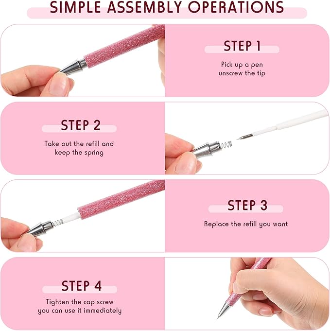 Epakh 2 Pieces Weeding Pen Vinyl Pen Pin Weeding Tool Fine Point Glitter Metal Vinyl Air Release or Car Puncturing Installation Retractable Craft Tool for DIY(Green, Pink)