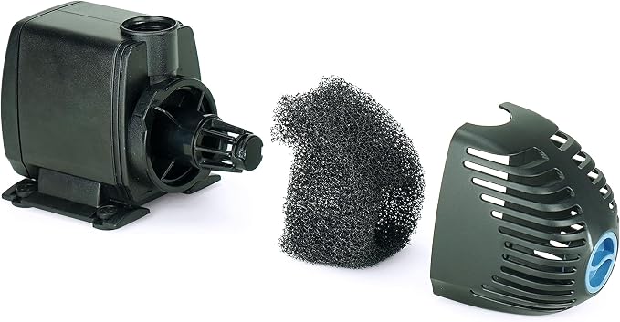 Aquascape Ultra 400 GPH Submersible Pond & Water Garden Pump 91005 | for Fountains, External Filters, Small Ponds, Fish-Safe Design, Pre-Filter Cage, Multi-Hose Fitting, 91005