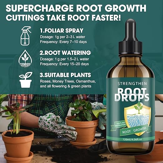 Liquid Rooting Hormone for Cuttings – Supports Fast Root Growth in Water, Soil & LECA | Plant Propagation Solution for Houseplants (4.06 oz)