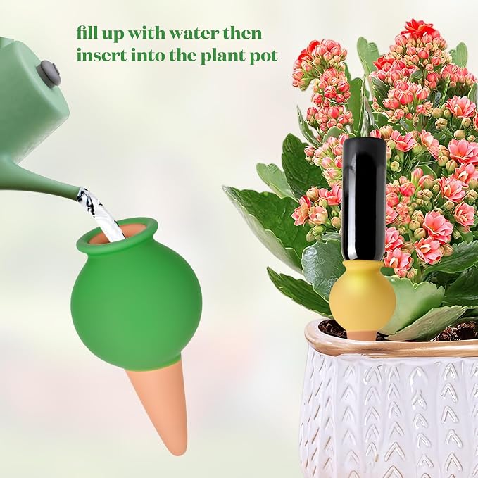 Terracotta Watering Spike Set, Self Watering Planter Insert, Automatic Plant Watering Devices for Vacation Care, Garden/Office/Outdoor/Indoor Plant Decoration