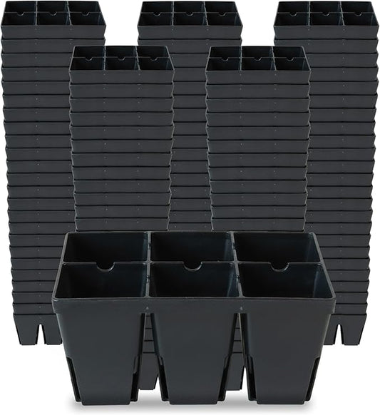Epic Gardening Reusable Seed Starter Tray - 6 Cell/120 Seedling Starter Trays - Easy Watering, Indoor Greenhouse, Plant Starter, Gardener-Friendly for Seedlings | UV-Treated & BPA-Free - Black