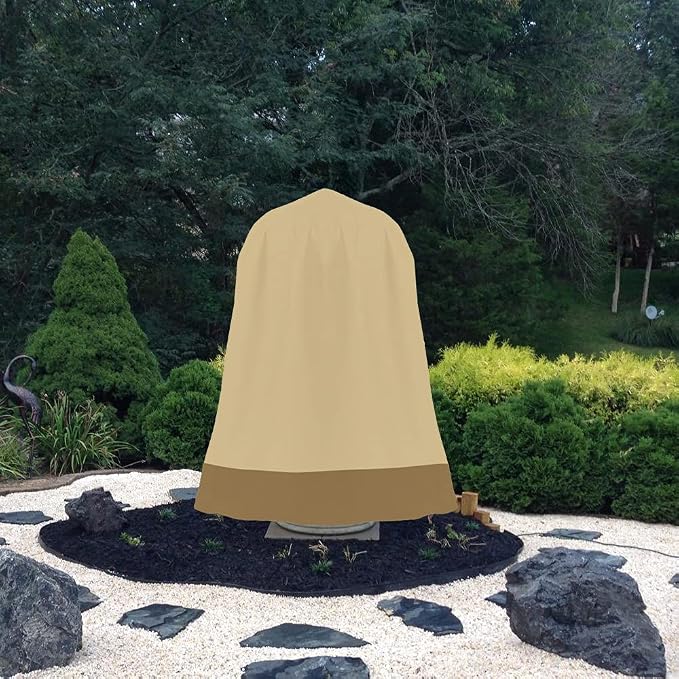 Outdoor Water Fountain Cover Waterproof Heavy Duty Cover for Winter Outdoor Garden Large Fountain Statue 56 Inch Diameter, 68 Inch Tall