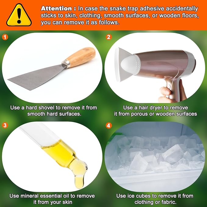 Qualirey 2 Pack Snake Glue Trap, 28 x 14 Upgraded High Contrast Green Glue Snake Sticky Boards for Inside Outside, Pre Scented Non Toxic Adhesive Traps with Enhanced Stickiness for Mouse Rat Lizard