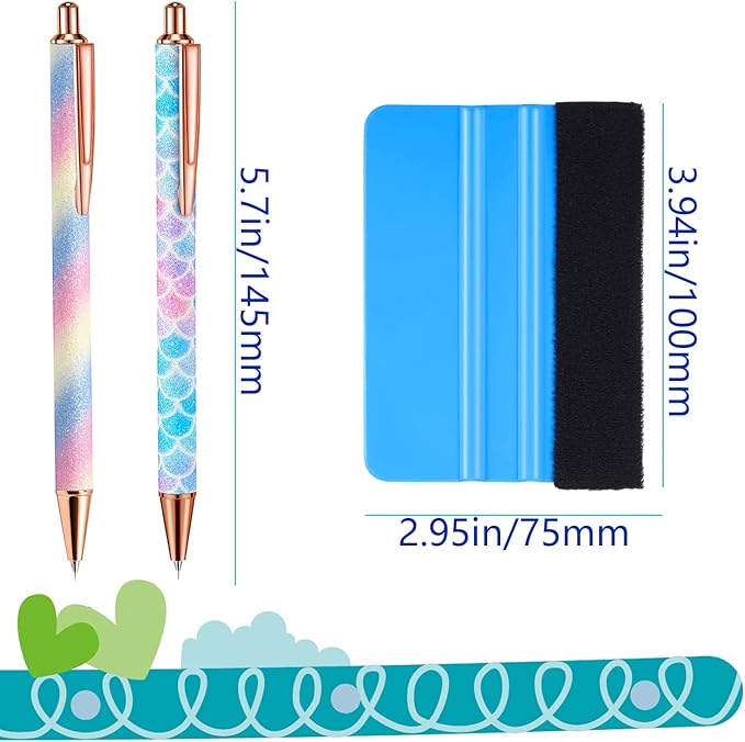 Weeding Tools for Vinyl，2 Pieces Air Release Pen Craft Vinyl Weeding Tools Stainless Steel Point Retractable Air Release Weeding Tools for Craft Weeding Essential Adhesive Vinyl (Multicolour)