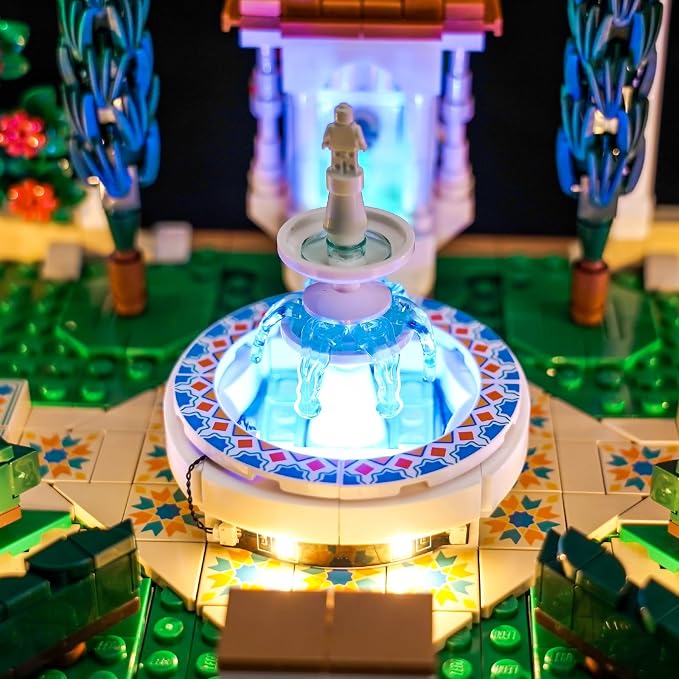 Upgraded Led Light Kit Compatible with Lego Fountain Garden Building Set, RC Version Compatible with Lego 10359, Best Gifts for Adults (Model Not Included)