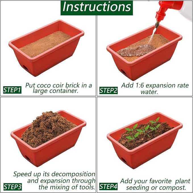 ZENFUN 12 Packs 17 lb Coco Coir Organic Brick for Plants, 100% Natural Coconut Coir Pith, Compressed Coco Bricks, Coco Fiber for Soilless Gardening, High Nutrition Coconut Soil Coco Fiber