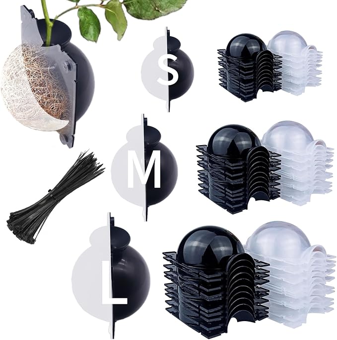 10 PCS Air Layering Propagation Kit -Thicker Version with Reusable Half Transparent Plant Rooting Propagation Ball & Plastic Twist Ties- Plant Grafting Rooting Grow Ball(Size: Small)