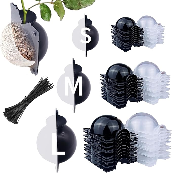 10 PCS Air Layering Propagation Kit -Thicker Version with Reusable Half Transparent Plant Rooting Propagation Ball & Plastic Twist Ties - Plant Grafting Rooting Grow Ball(Size: Medium)