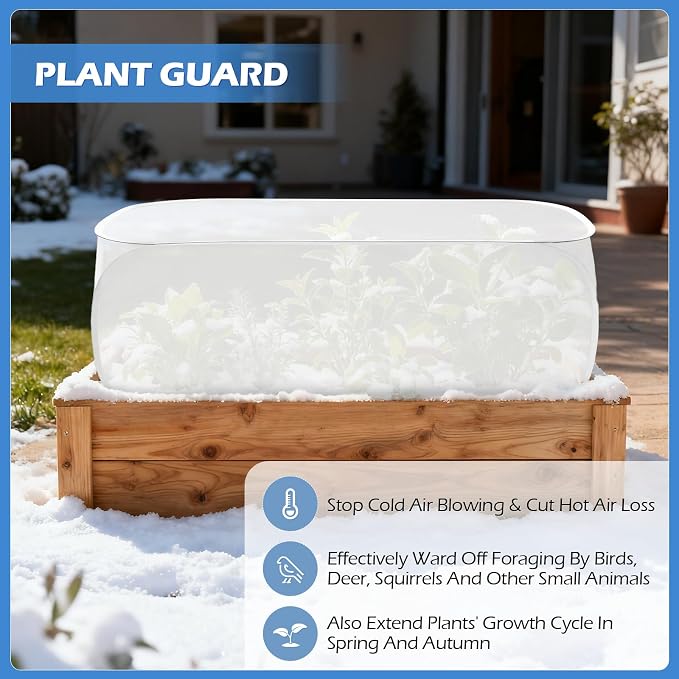 3Pcs Pop-Up Plant Winter Cover, Non-Woven Fabric Shelter with Stakes, Insulated Frost for Garden Beds, Lightweight and Foldable for Shrubs, Vegetables and Small Potted Fruit Trees(3Pcs 39x17x17")