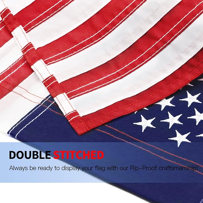 Anley Embroidered Stars US National Garden Flag, American United States July 4th Independence Day Patriotic Decorative Yard Flags - Sewn Stripes & Double Stitched - 18 x 12.5 Inch