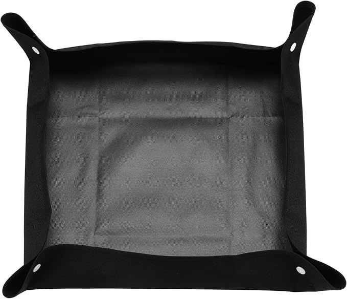 HARFINGTON Repotting Mat 19.7" x 19.7" Oxford Cloth Waterproof Plant Repotting Mat Foldable Portable Gardening Potting Tray with Plastic Buckle for Indoor Plant Change Soil, Black