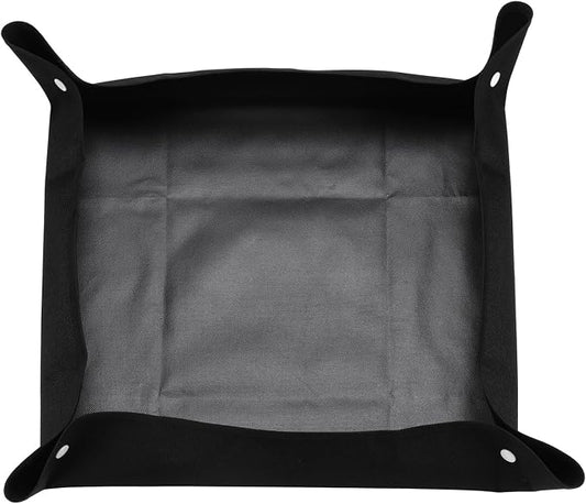 HARFINGTON Repotting Mat 19.7" x 19.7" Oxford Cloth Waterproof Plant Repotting Mat Foldable Portable Gardening Potting Tray with Plastic Buckle for Indoor Plant Change Soil, Black
