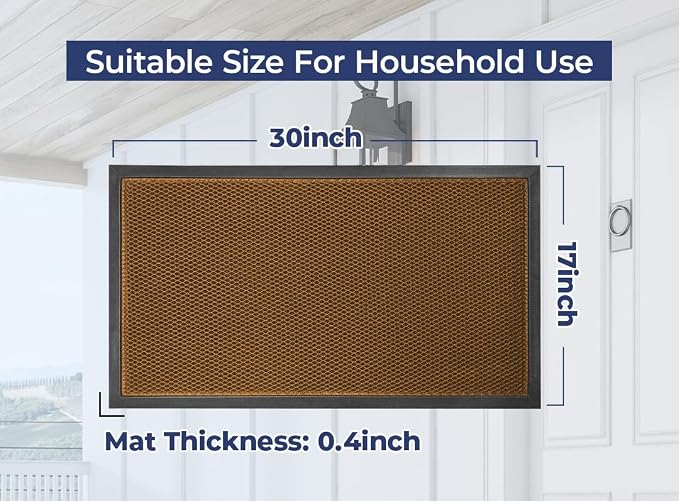 Muddy Mat® Meshy Mat Door Mat Heavy-Duty Quick-Dry Floor Mat, Sand & Dirt Trapper for Indoor & Outdoor, Ideal for Entrance, Mudrooms,Patios & Garages,Low-Profile,Non-Slip,Washable– Orange 17"x30"x0.4"