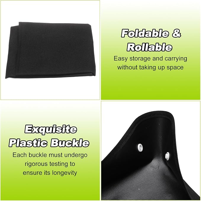 HARFINGTON Repotting Mat 19.7" x 19.7" Oxford Cloth Waterproof Plant Repotting Mat Foldable Portable Gardening Potting Tray with Plastic Buckle for Indoor Plant Change Soil, Black