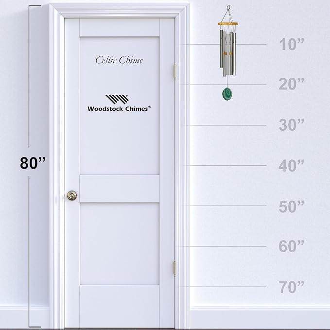 Woodstock Chimes Signature Collection, Woodstock Celtic Chime, Agate 24'' Wind Chime, World Music Wind Chimes for Outdoor, Patio, Home or Garden Décor for St Patricks Day Decorations (WCCS)