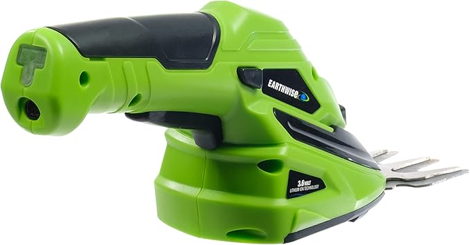Earthwise Cordless Rechargeable 2-in-1 Shrub Shear and Hedge Trimmer Combo