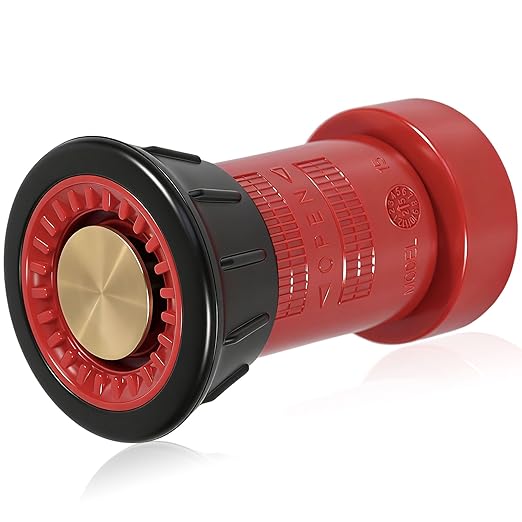 Happy Tree 1-1/2" NST/NH Fire Hose Nozzle Spray Polycarbonate Jet Fog Industrial Fireman 1.5" Nozzle 75 gpm Fire Equipment FHSN02