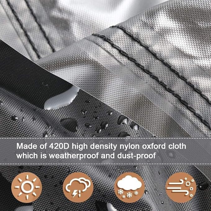 Canvas Potting Bench Cover, Waterproof Outdoor Table For Garden Furniture, All Weather Anti-UV Protection With Zipper, Adjustable Drawstring & Windproof Straps, Durable Protector(47"Lx19"Wx34/48"H)