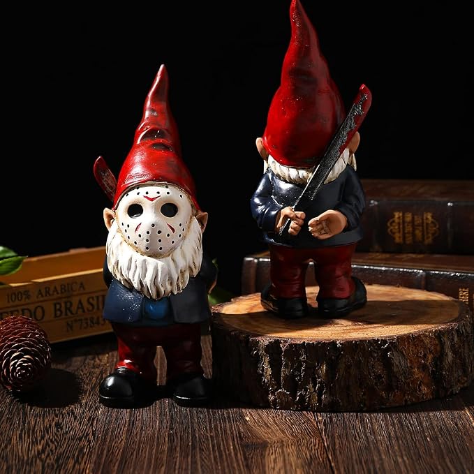 SPINNDO Garden Gnomes Outdoor Decor Yard Art Garden Statues Horror Gnome Gardening Gifts for Women