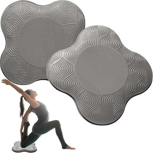 2 Pack Yoga Knee Pads Mat Set - Extra Thick Foam Kneeling Pad Cushion for Knees, Elbows, Wrists, Head - Yoga Essentials for Women Men, Non-Slip Pilates, Meditation, Floor Workouts
