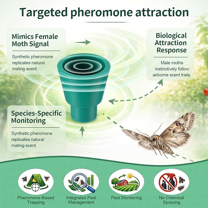17 Pcs Reusable Leafminer Trap with Pheromone Lures, Bucket Style Insect Trap with 36.2'' Ground Stake, Outdoor Monitoring Tools for Citrus Trees Garden Orchard (2 Lures Included)
