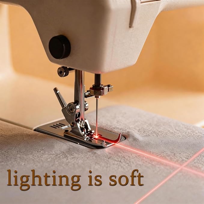 Magnetic Positioning Quilting Light, Sewing Machine Laser Guide, Red Laser Light for Sewing Machine with Crosshair and Magnetic Attachment, Hands-Free Precision Sewing Laser Light Seam Guide (Plug)