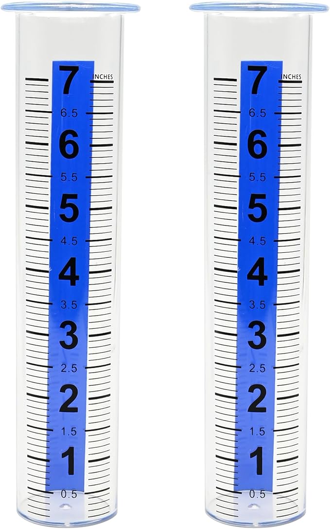 2PCS 7" Plastic Rain Gauge Replacement Tube, 8.23 x 2.24 x 1.65 Inches Cold Resistance Crack Resistance for Outdoor Garden Yard Home