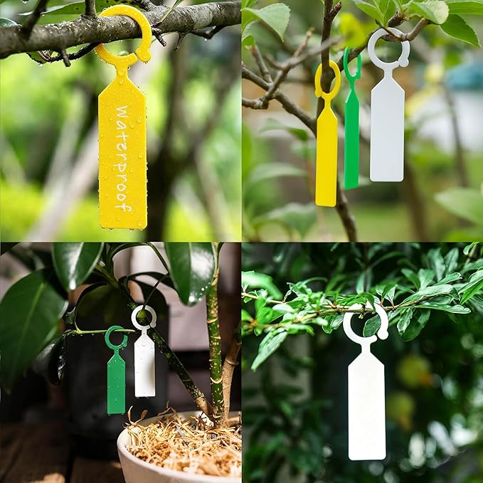 Plant Tags GVKES 200PCS, Thick Waterproof Plant Labels, Weather Resistant Tree Tags Garden Markers for Indoor Outdoor Gardening, Potted Plants, Vegetables, Greenhouse (Orange)