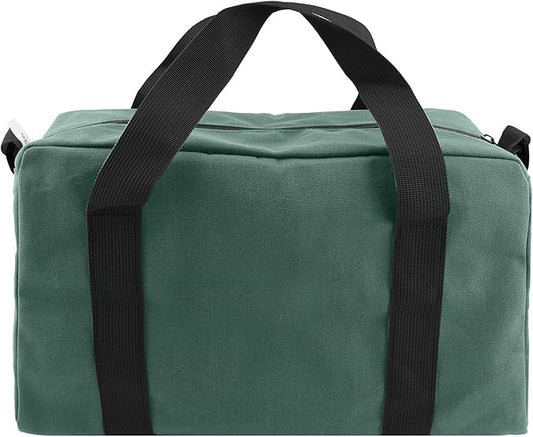 Small Tool Bag,Close Top Wide Mouth Tool Organizer Bag,Large Capacity Tool Bags for Men,Canvas Tool Storage Bag for Storage Handbag for Screwdrivers,Wrench,Pliers Hand Tools (DarkGreen, 16 Inch)