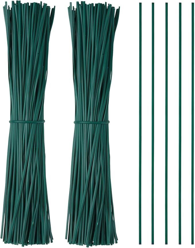 Twist Ties for Plants, 200Pcs 6 Inch Plant Ties Reusable Plastic Garden Twist Tie Green Wire Twist Ties for Plastic Bags Christmas Tree Wreath Gardening Cable Organization Home Office Use