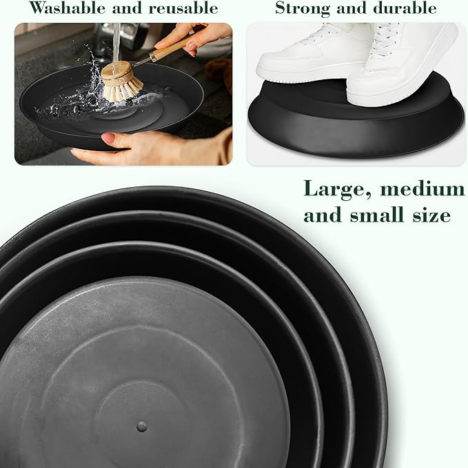 U0U 3Pcs Round Stepping Stone Mold,10" Black Cement Molds for Concrete,Plastic Concrete Molds for Casting Garden Pathmate Pavement Precast and Forms Walkway (Black, 10"/3PCS)