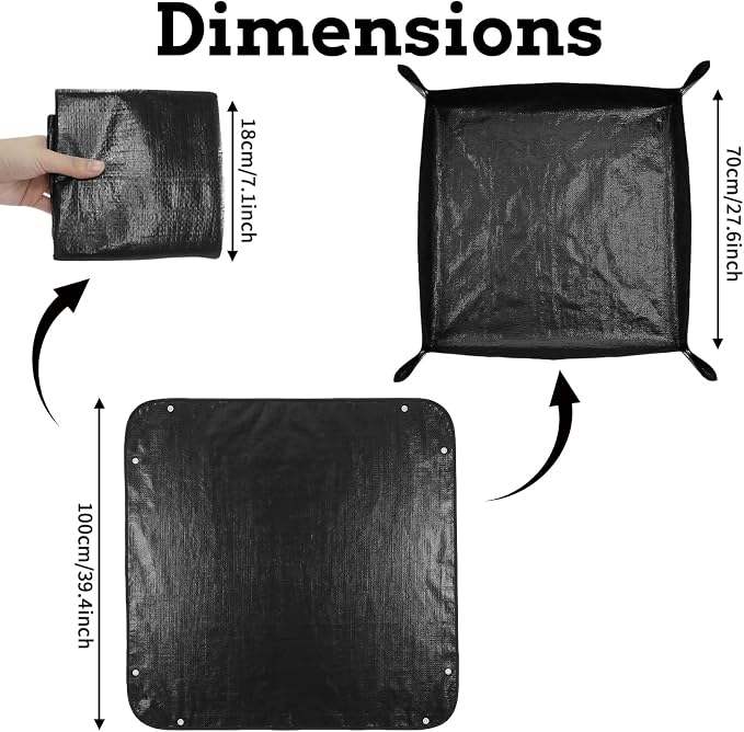 39inch x 39inch Potting Mat Impermeable Repotting Pad for Indoor Gardening Foldable Transplant Tray Easy to Clean Portable Plant Care Tool