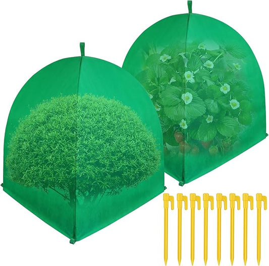 2 PACK Winter Plant Covers Freeze Protection Shrub Covers for Winter Frost Protection for Plants in Winter Warm Plant Tent Protecting Fruit Potted Plants Tree From Freezing Animals Eating (35x35x39)