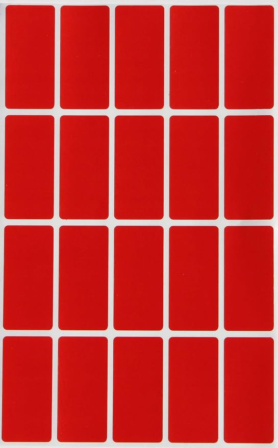 Royal Green RED Rectangular Color Sticker 1.57 inch x 0.75 inch - Color Code Labels Rectangle (40mm x 19mm) 300 Pack