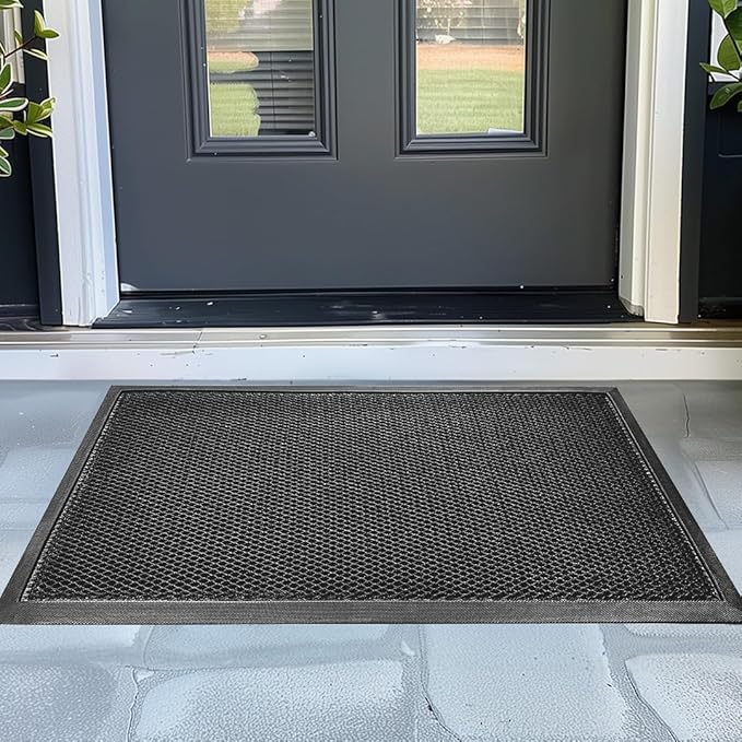Muddy Mat® Meshy Mat™ Door Mat Heavy-Duty Quick-Dry Floor Mat, Sand & Dirt Trapper for Indoor & Outdoor, Ideal for Entrance, Mudrooms,Patios & Garages,Low-Profile,Non-Slip,Washable– Grey 32"x60"x0.4"