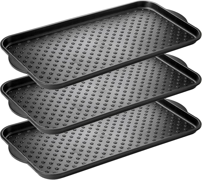 Kingrol 3 Pack Boot Trays, Waterproof Shoe Mats for Entryway Indoor, Multi-Purpose Trays for Boots, Shoes, Garden, 29 x 14.3 Inch