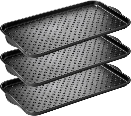 Kingrol 3 Pack Boot Trays, Waterproof Shoe Mats for Entryway Indoor, Multi-Purpose Trays for Boots, Shoes, Garden, 29 x 14.3 Inch