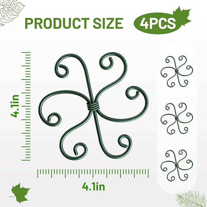 4PCS Iron Monstera Support, Uniquely Designed Plant Support Stakes for Indoor Plants, Stable Plant Stakes and Supports, Turtle Shell Bamboo Clamp Set for Thriving Growth