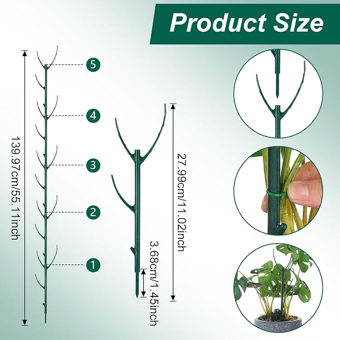 5 Pack Monstera Plant Support Moss Poles for Climbing Plants Moss Stick Pins Plant Stakes Climbing Plant Hook to Hold Plant Together Moss Pole for Support Tall Potted Plants Outdoor